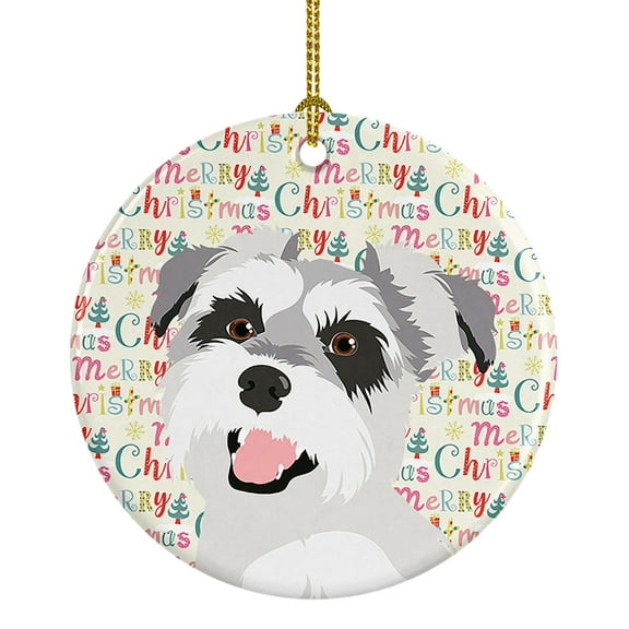 Schnauzer Salt and Pepper #2 Christmas Ceramic Ornament 2.8 in x 2.8 in