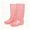Pink, variant on Women Transparent Glossy Tall Mid Calf Rain Boots Side Embossed Dot Decor Slip On Non Slip Waterproof PVC Wellies for Daily Rainy Wear Pink 37