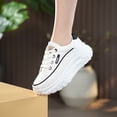 thumbnail image 5 of XIMIN Women's Leather Platform Increasing High Heel Leather Upper Sneakers Fashion Chunky Lace Up Sports Trainers High Top Casual Non-Slip Walking Wedge Sneakers, 5 of 6