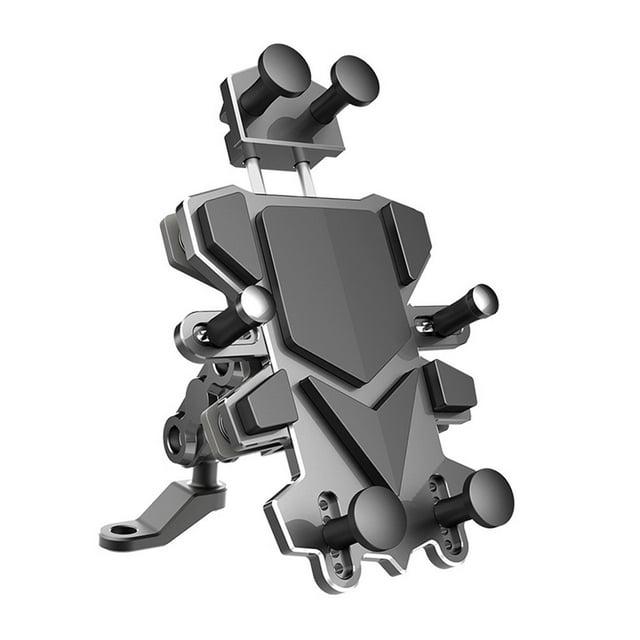 Bunblic Motorcycle Phone Mount Bike Phone Holder Scooter Phone Stand Cycling Accessory Adjustable Angle 360 Rotation Cell Phone Clamp Rearview Mirror Type