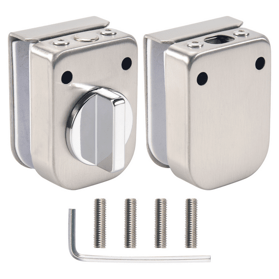 Stainless Steel,Glass Door Latches Lock/Bolt,138A ,Without Drilling,For Double Glass Door, Frameless
