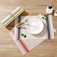 thumbnail image 4 of Juego de mesa de comedor de 6 manteles de vinilo de tejido cruzado antideslizantes, resistentes al calor, color azul, lavables y fáciles de limpiar, 4 of 5