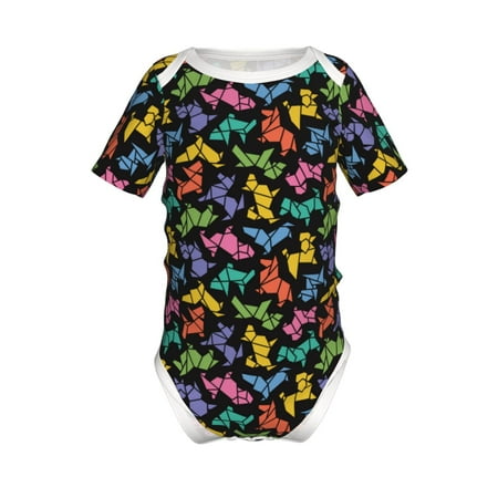 

Yiaed Colorful Geometric Dog Print Infant Climbing Short Sleeve Onesie One-Piece Baby Bodysuit Clothes 0-12 Months -6 Months
