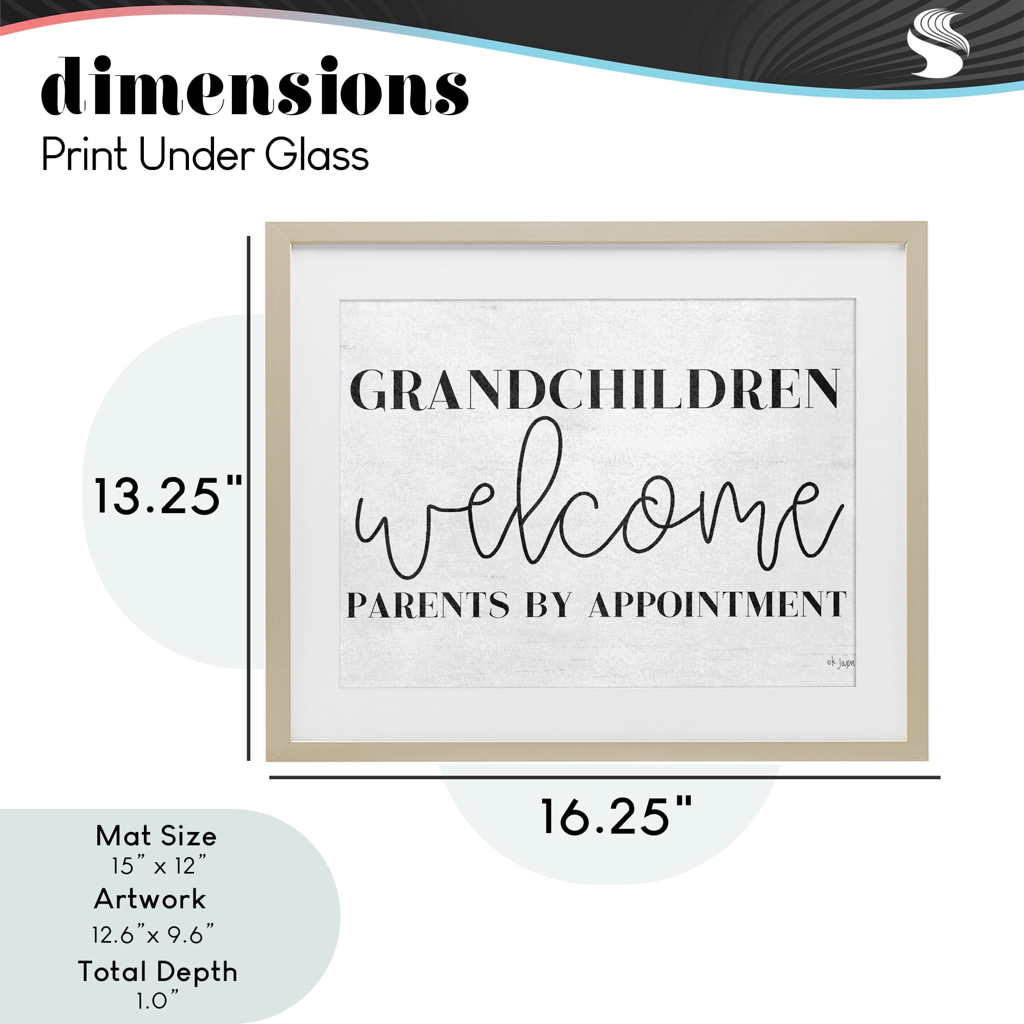 Stupell Industries Grandchildren Welcome Parents by Appointment Birch Framed Print Under Glass, design by Jaxn Blvd.