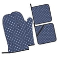 thumbnail image 3 of LNWH Oven Mitts, Oven Mitts and Pot Holders Set, Outdoor BBQ Mitts Heat Resistant Cooking, White Snow Pattern, 3 of 8