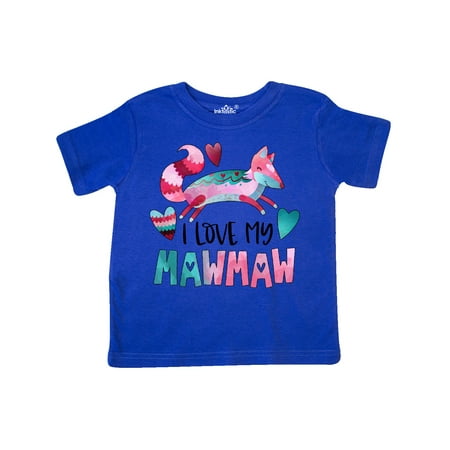 

Inktastic I Love My Mawmaw Pink and Blue Fox with Hearts Gift Toddler Boy or Toddler Girl T-Shirt