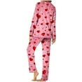 thumbnail image 3 of Womens Valentines Pajamas Sets Long Sleeve Button Down Shirts and Casual Pants Comfortable 2 Piece Home Sleepwear for Women Pink L, 3 of 7