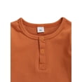 thumbnail image 4 of ITFABS 2Pcs Toddler Outfits, Solid-Color Long-Sleeves Top + Elastic-Waist Pants, 4 of 8