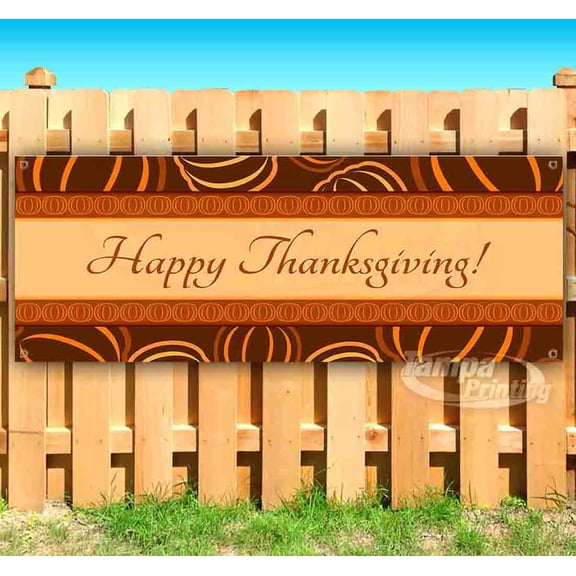 Happy Thanksgiving! 13 oz Vinyl Banner With Metal Grommets