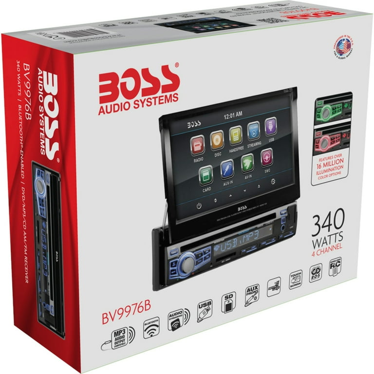BOSS AUDIO BV9976B Single-DIN 7 inch Motorized Touchscreen DVD