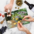 thumbnail image 5 of Spa Cutting Board, Massage Theme Candles Orchids and Stones in Garden Japanese Oriental, Decorative Tempered Glass Cutting and Serving Board, Small Size, Pale Green Fuchsia, by Ambesonne, 5 of 5