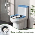 thumbnail image 4 of HELLHERO Stylish Gifts for Bathroom, Soft Polyester Fabric Toilet Lid Covers, Stretch, Elastic Edge, 2-Piece (Penguin), 4 of 5