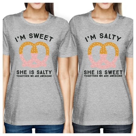 Sweet And Salty Grey Cute Best Friend Matching T-Shirts For (Best Summer Running Shirts)
