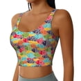 thumbnail image 2 of KLL Colorful Fish 2 for Workout Tank Tops for Women,U Back Fitness Top Built in Shelf Bras Padded Fit for Yoga Gym-X-Large, 2 of 8