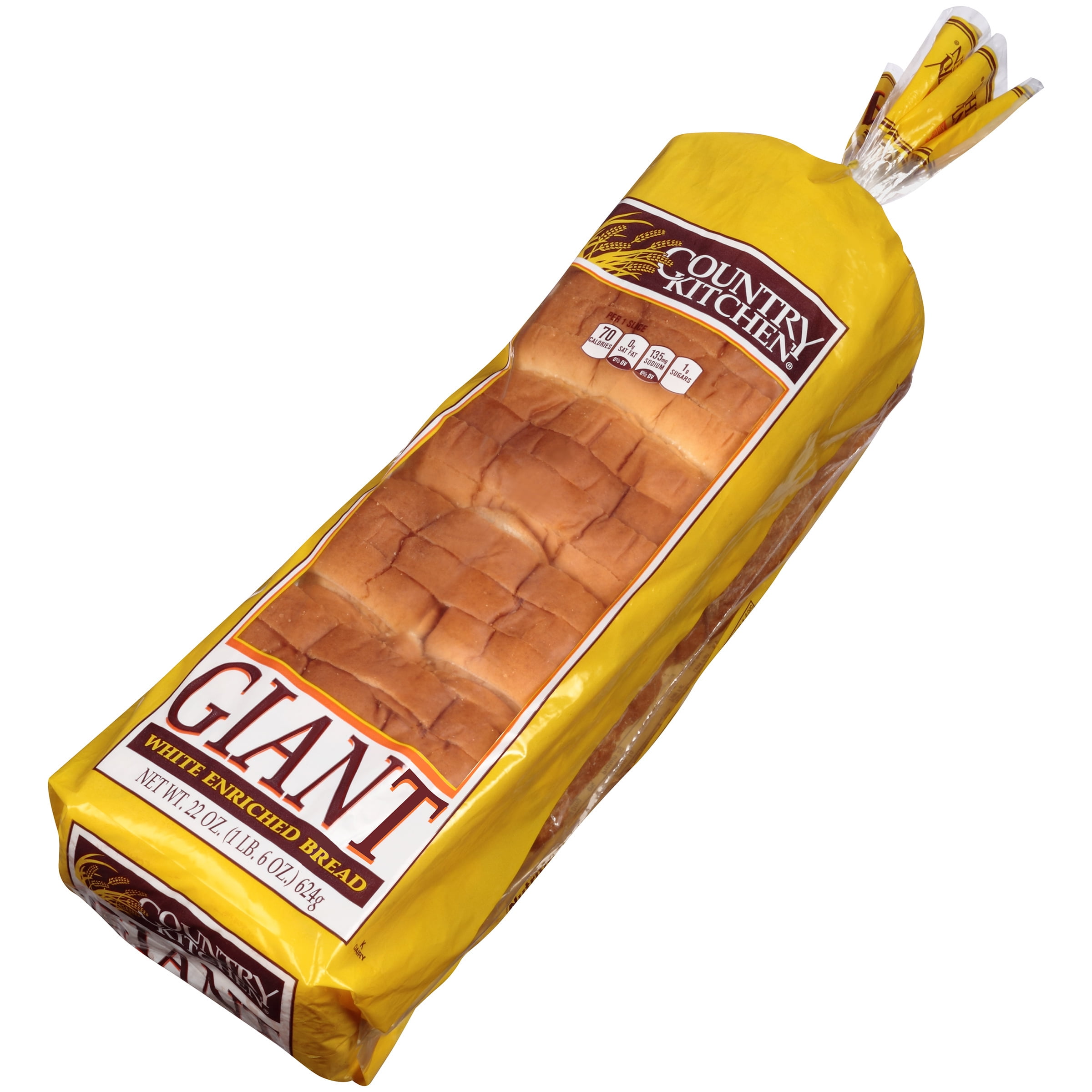 Country Kitchen Giant White Bread, Soft Sliced Sandwich Bread, 22 oz, Shelf-Stable