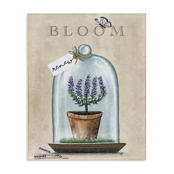 Stupell Industries French Country Bloom and Renew Lavender Cloche Canvas Art, 16 x 20, by Elizabeth Tyndall