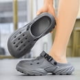thumbnail image 2 of Pandaie Men Orthopedic Clogs Arch Support Garden Shoes Comfortable Slip on Closed Sandals Adjustable Strap Summer Slippers Grey,9.5, 2 of 7