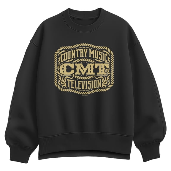 CMT - Belt Buckle - Women's Oversized Fleece Crew Sweatshirt