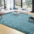 thumbnail image 1 of Alfombra Merelax, 244 x 305 cm, suave, grande y peluda, turquesa, 1 of 6