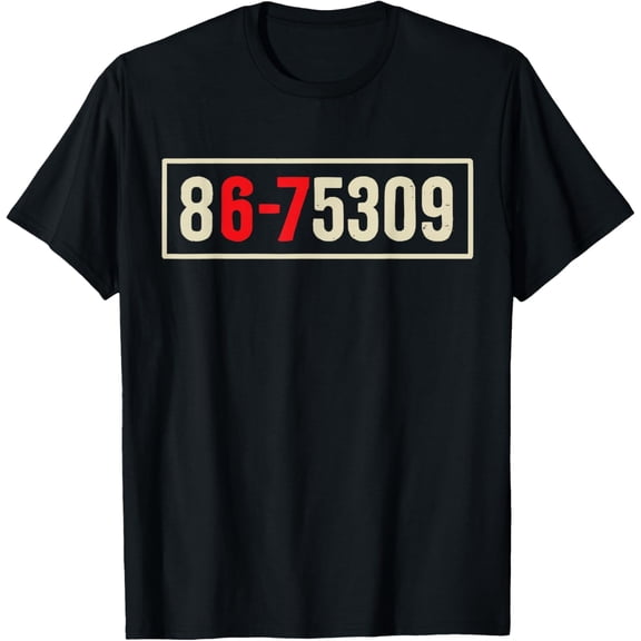 Six - Seven (6-7) Vintage 80's 867-5309 Music Lover T-Shirt