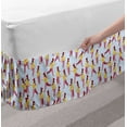 thumbnail image 2 of Ice Skates Bed Skirt, Girl Practicing Winter Sports on the Ice Rink, Elastic Bedskirt Dust Ruffle Wrap Around for Bedding Decor, 4 Sizes, Ceil Blue Mustard, by Ambesonne, 2 of 2