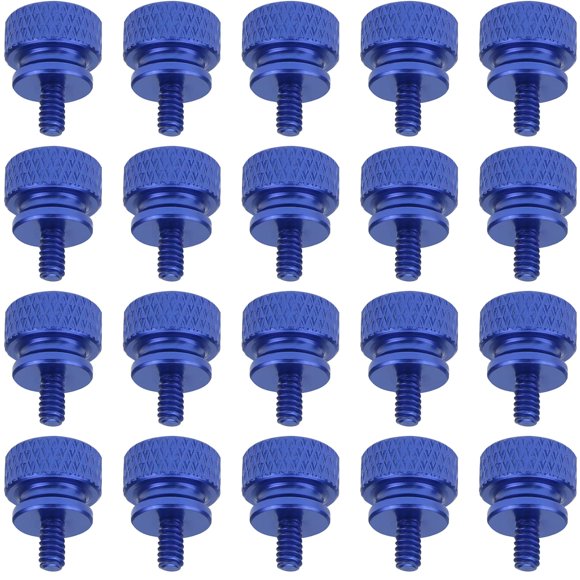 HELIFOUNER 20 Pieces 6-32 Thread Blue Color Anodized Aluminum Computer Case Thumbscrews Thumb Screws for Computer Case/Cover/Power Supply/Hard Drives