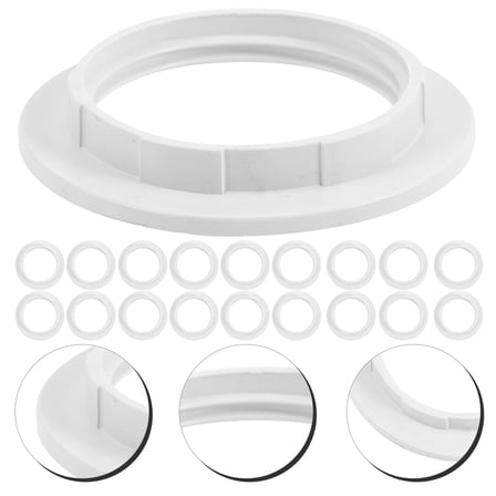 Worgeous 20Pcs Lamp Retaining Rings White Plastic for Pendant Lights and Vintage Lighting