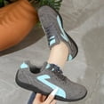 thumbnail image 5 of Domuza Women’s Retro Suede Trim Lace Up Casual Sneakers, Curved Stitch Accent Low Top Lightweight Walking Shoes with Non-Slip Grooved Rubber Outsole Gray 5.5（EU-36）, 5 of 5