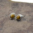 thumbnail image 3 of Tiger Eye Earrings · Teardrop Earrings · Silver Round Solid Silver Earring, 3 of 4
