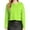 Green, variant on SSLR Oversized T-Shirts for Women Long Sleeve Crop Tops Henry Neck Waffle Ribbed Top