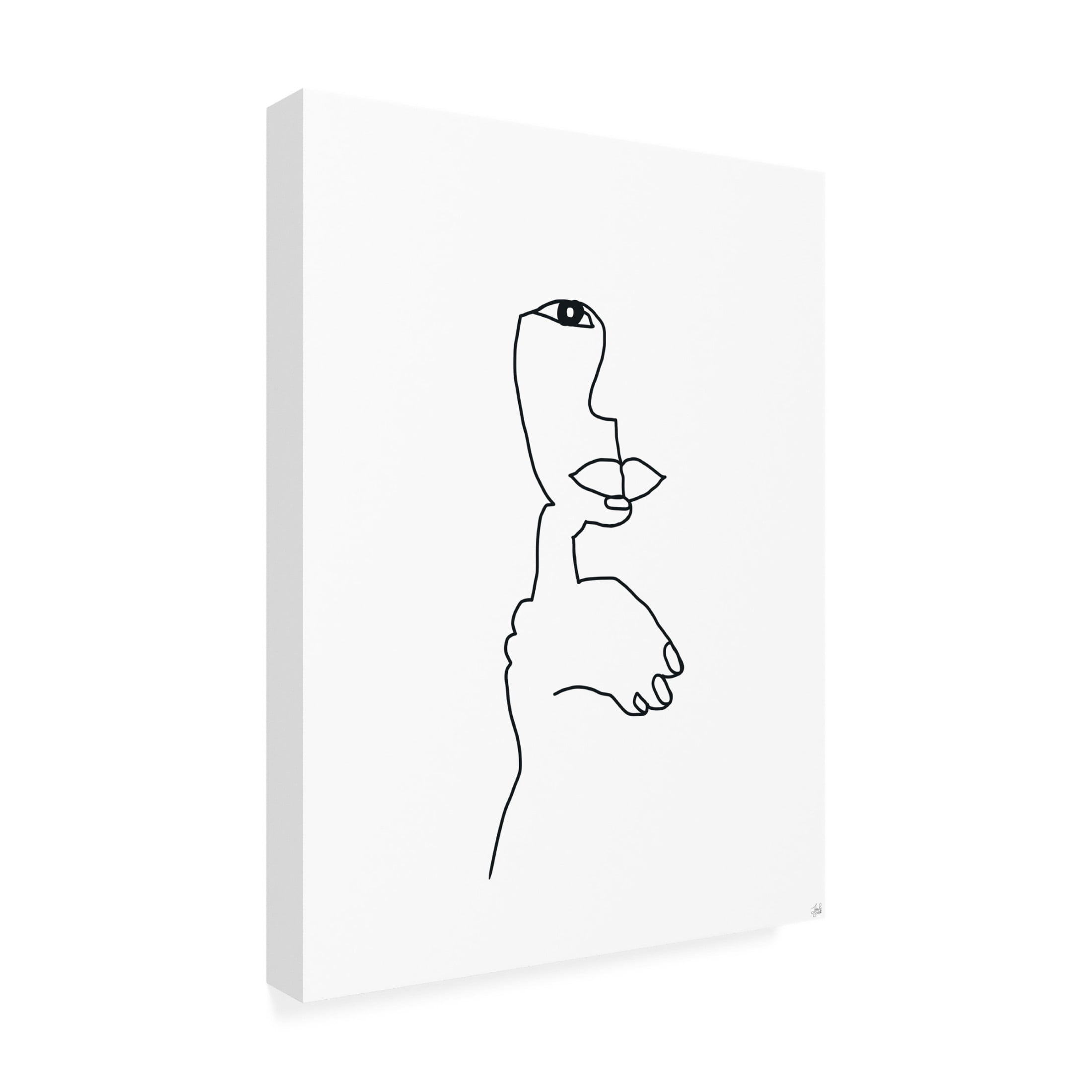Canvas Wall Art - Line and Brush 'Line Female Look 1' Wall Art for Living Room, Bedroom, or Office Décor by Trademark Fine Art - 18 x 24 Inches