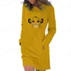 thumbnail image 5 of Vestido tipo túnica con capucha y bolsillos para mujer, estampado del Rey León de Disney, manga larga, sexy, ajustado, con bolso a la cadera, 5 of 5