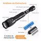 thumbnail image 3 of Linterna Led Recargable T6 Luz Táctica Portátil De Alta Potencia Zoom Telescópico, Linterna De Modo De Cinco Marchas, Adecuada Para Pesca, Equitación Nocturna, Camping, Senderismo Y Montañismo, 3 of 5