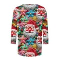 thumbnail image 5 of Black and Friday Womens Christmas Tops MIUOWANP Women's Fashion Tees Casual Crewneck 3/4 Sleeve Loose T Shirt Ladies Tops Blouses Shirts Multicolor XXXXL, 5 of 5
