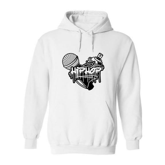 Hip Hop Microphone And Spray Hoodie Men -SPIdeals Designs, Male Medium