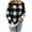 Black, variant on MIUOWANP Pullover Sweaters for Women Fall Women Fashion And Winter Knit Plaid Print Crewneck Pullover Sweater Black M