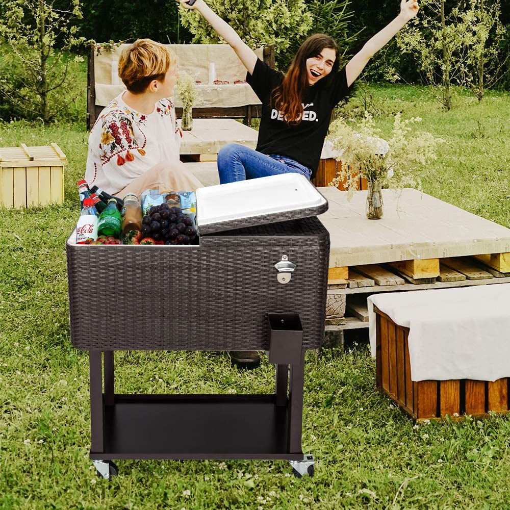 bar cart with ice chest