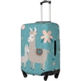 thumbnail image 2 of Teal Mama Llama Luggage Cover Washable Elasticated Luggage Covers For Suitcase Tsa Approved Stylish Dust And Scratch Resistant Luggage Case Protector For Kids And Adults, 2 of 6