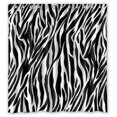 thumbnail image 1 of Cortina de ducha ABPHQTO Estampado Cebra Blanco y Negro Impermeable 160x180 cm, 1 of 2