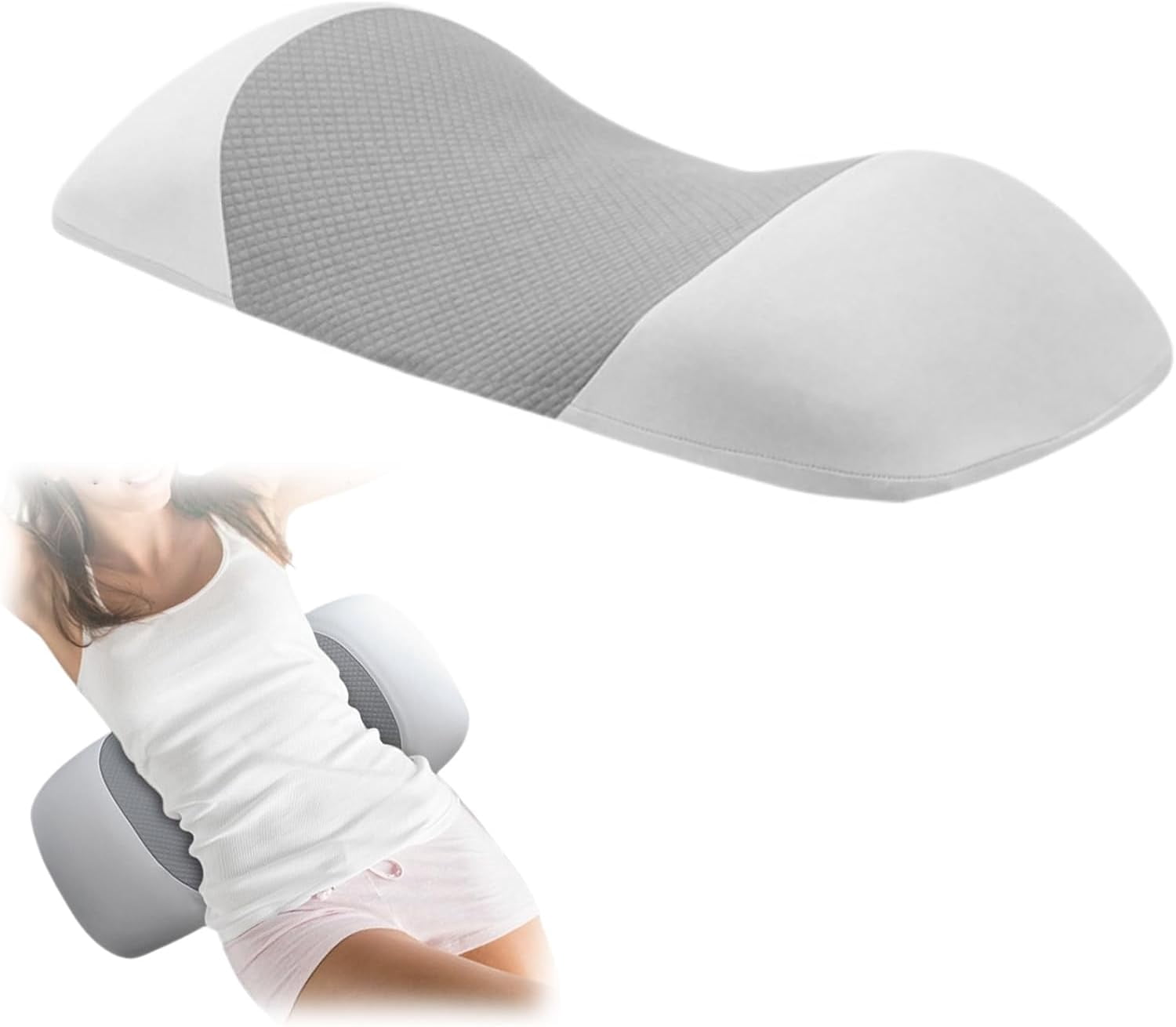 Sciatica Pillow, Ergonomic Memory Foam Lumbar Support Pillow for Bed, Waist Support for All Sleepers