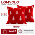 thumbnail image 2 of LOMYOLO Christmas Pillow Covers 18x18IN Set of 2,Soft Faux Fur Throw Pillow Case with Embroidered Christmas Tree, Holiday Decorative Pillowcases for Couch Sofa Bed Farmhouse Winter Xmas Decor-RED, 2 of 7