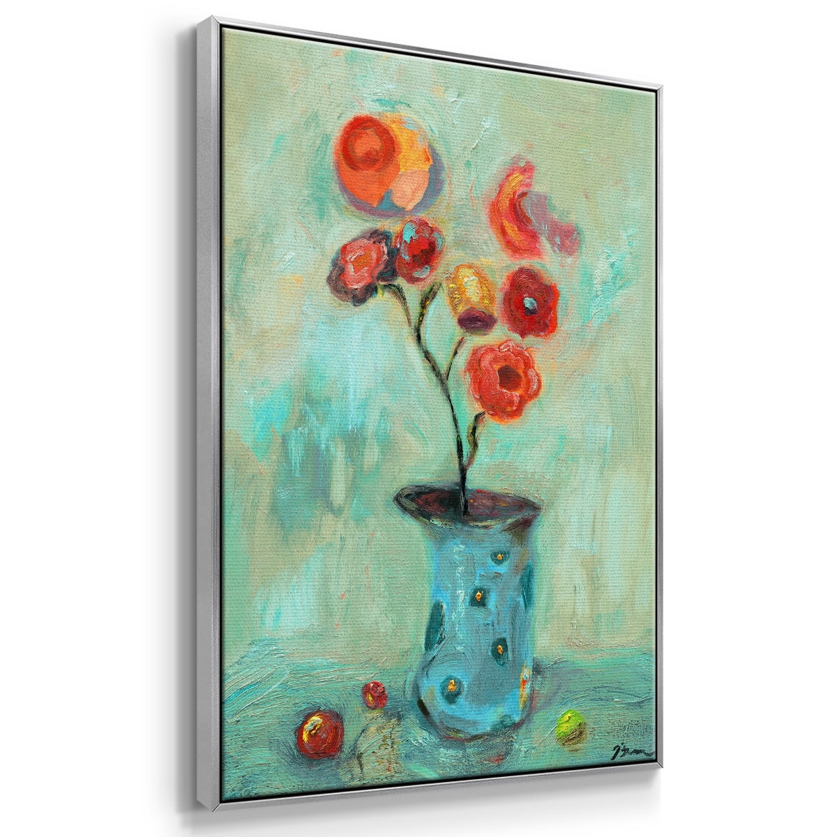 Orange Pop Framed Premium Gallery Wrapped Canvas - Ready to Hang