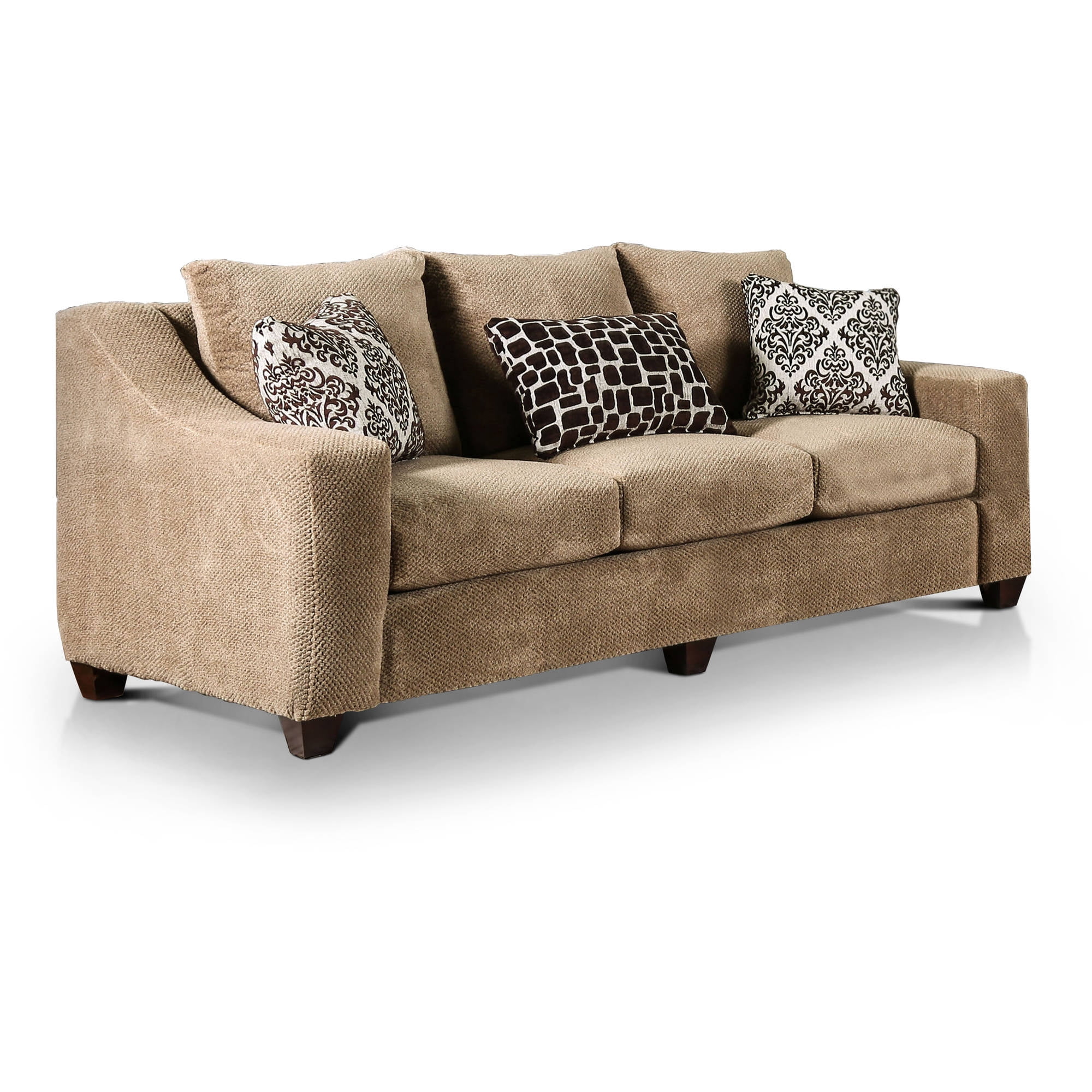 Furniture of America Contemporary Microfiber Horace Sofa, Mocha
