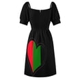 thumbnail image 5 of Black Heart in Green Sleeveless Dress sexy dress evening dress women korean style for woman, 5 of 6