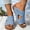 Blue, variant on Womens House Slippers Women's Fashion Casual Summer New Solid Color Fish Mouth Wedge Heel Thick Bottom Slippers Beach Pool Slide Sandals