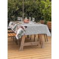 thumbnail image 2 of Outdoor Tablecloth with Umbrella Hole and Zipper, Grey Christmas Rectangle Table Cloth 52x70 Inch Waterproof Tablecloth, Snowman Snowflake Xmas Tree Ball Elk Picnic Table Cover for Patio Camping, 2 of 7