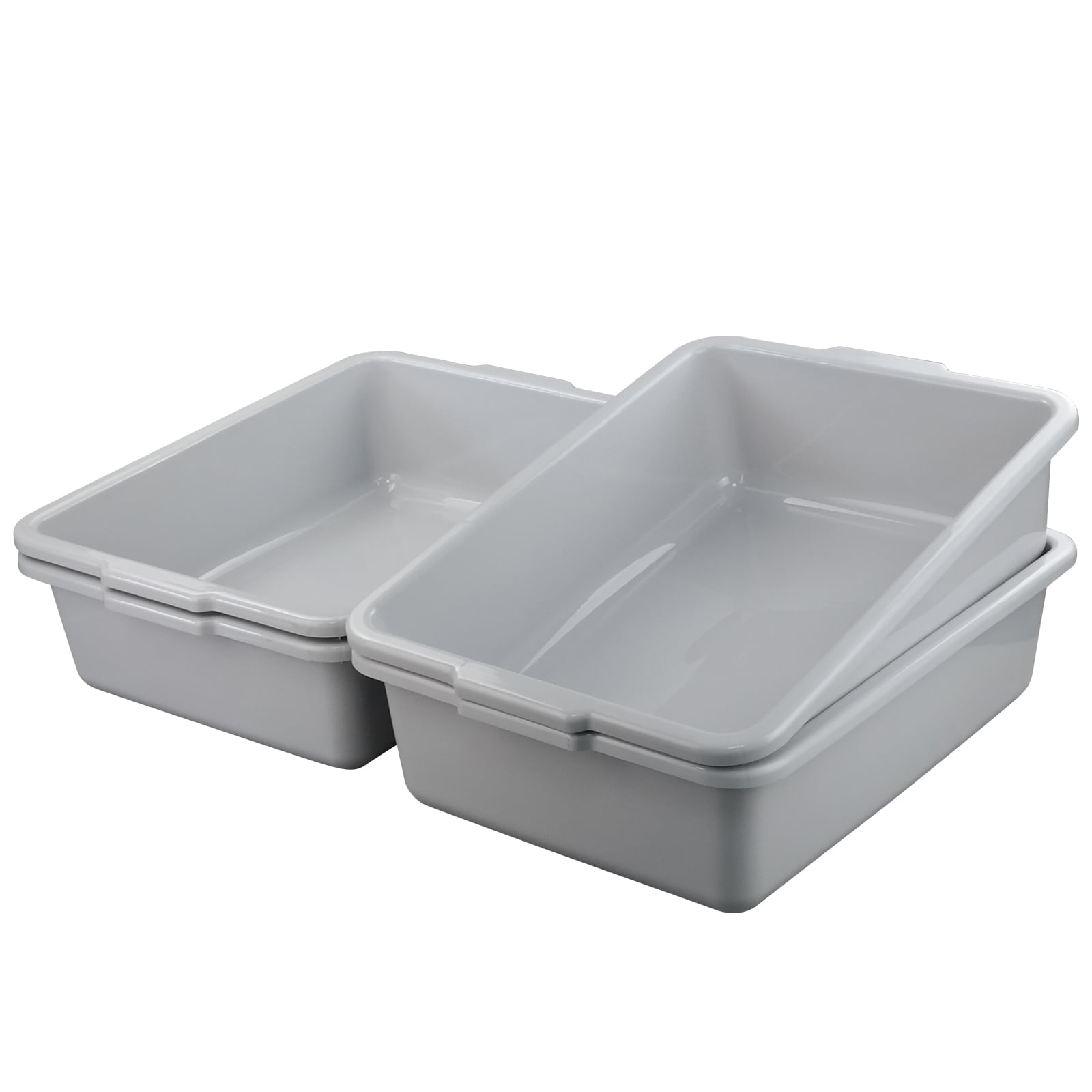 Ponpong 25 Quart Plastic Commercial Bus Box, Restaurant Bus Tubs, 4