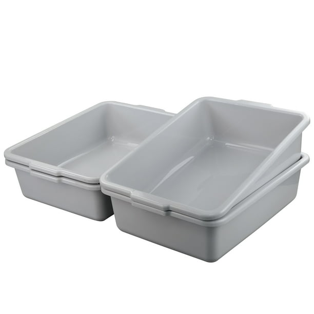 Ponpong 25 Quart Plastic Commercial Bus Box, Restaurant Bus Tubs, 4