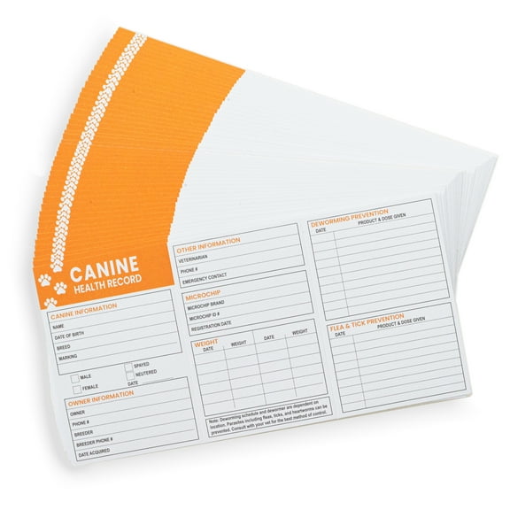 Good Harbor Pet™ Premium Canine Health Record Booklets, "6 x 4", Dog Vaccines (25 Pack)