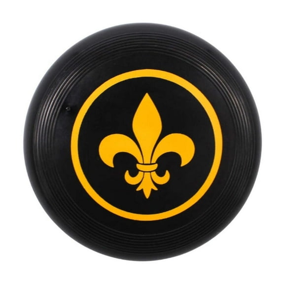 Mardi Gras Spot Black Frisbee with Gold Fleur de Lis Imprint 3.5" (6 Dozen)